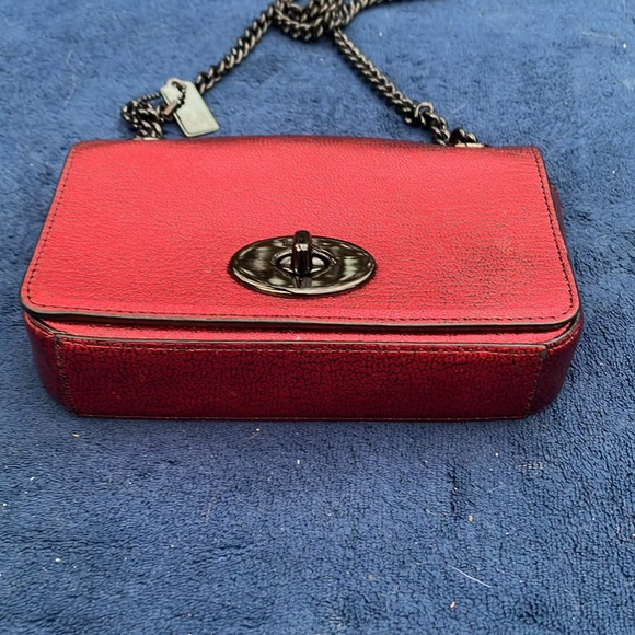 NWOT Coach Parker 18 Mini Metallic Leather Convertible Bag - Picture 9 of 14